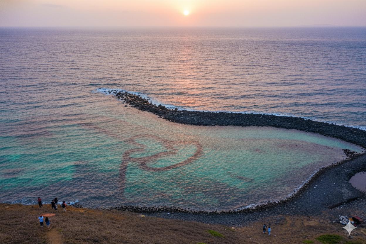 Twin-Hearts Stone Weir, Qimei